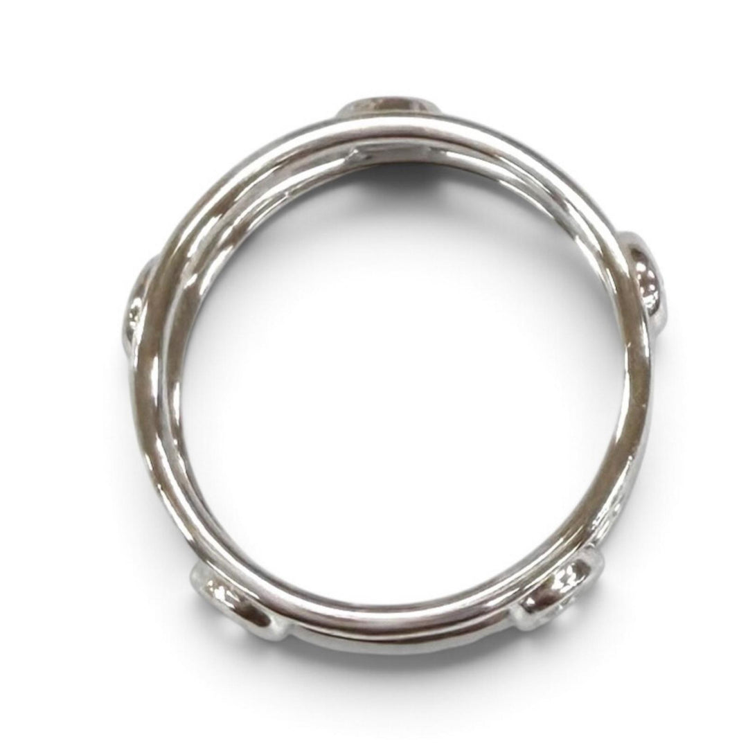 Excellent TIFFANY&Co. Ring ring Double wire 5P diamond Silver PT950 Women