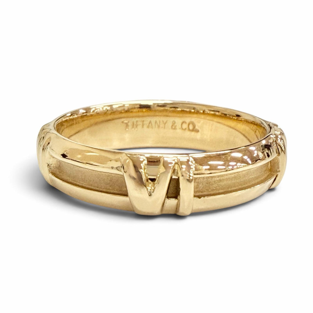 Excellent TIFFANY&Co. Atlas Numeric Ring 750(YG) K18 Yellow Gold 750 Women