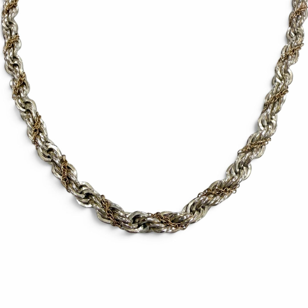 Very Good TIFFANY&Co. Necklace Twist Chain Combo Long Silver 925 mens