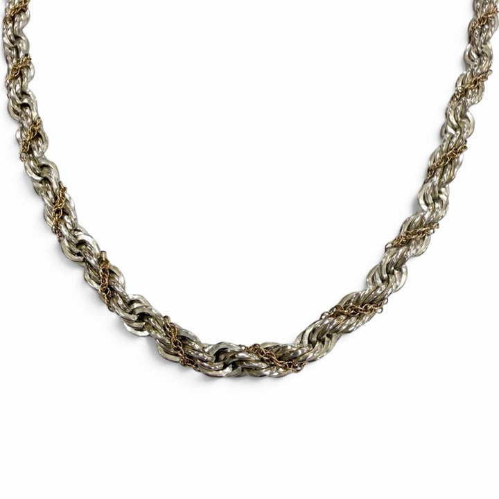 Very Good TIFFANY&Co. Necklace Twist Chain Combo Long Silver 925 mens