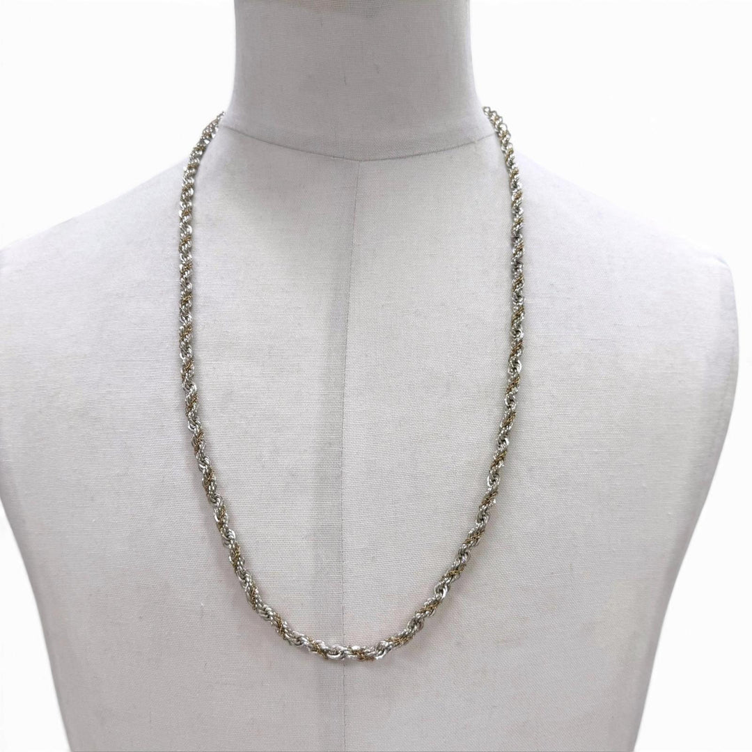 Very Good TIFFANY&Co. Necklace Twist Chain Combo Long Silver 925 mens
