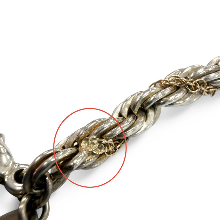 Very Good TIFFANY&Co. Necklace Twist Chain Combo Long Silver 925 mens