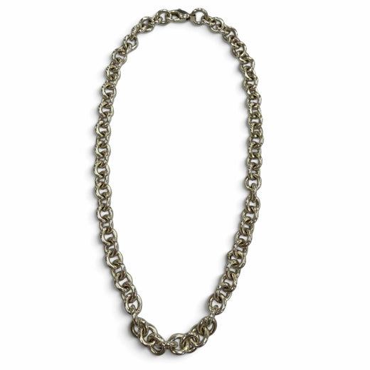 Great TIFFANY&Co. Necklace Round Link Circle Donut Chain Choker Silver 925 mens
