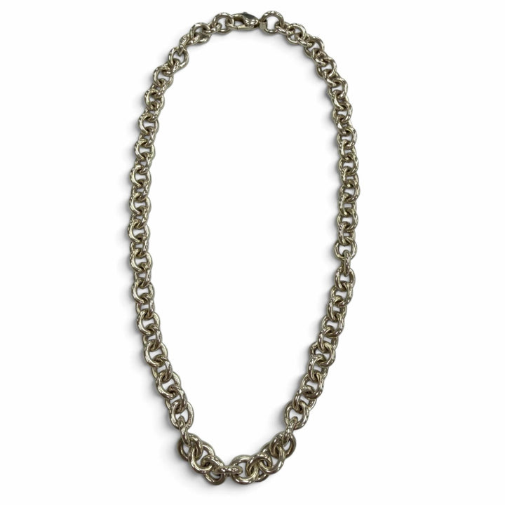 Great TIFFANY&Co. Necklace Round Link Circle Donut Chain Choker Silver 925 mens