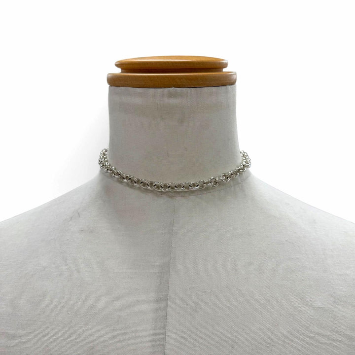 Great TIFFANY&Co. Necklace Round Link Circle Donut Chain Choker Silver 925 mens