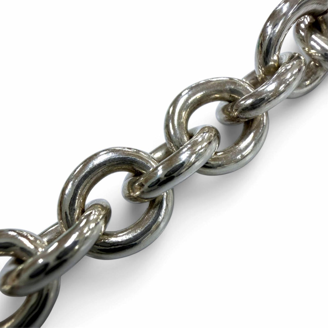 Great TIFFANY&Co. Necklace Round Link Circle Donut Chain Choker Silver 925 mens