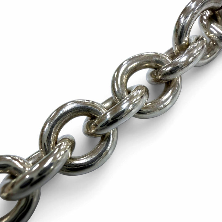 Great TIFFANY&Co. Necklace Round Link Circle Donut Chain Choker Silver 925 mens