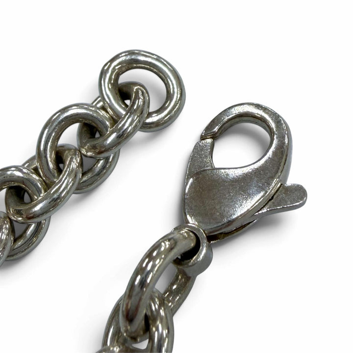 Great TIFFANY&Co. Necklace Round Link Circle Donut Chain Choker Silver 925 mens