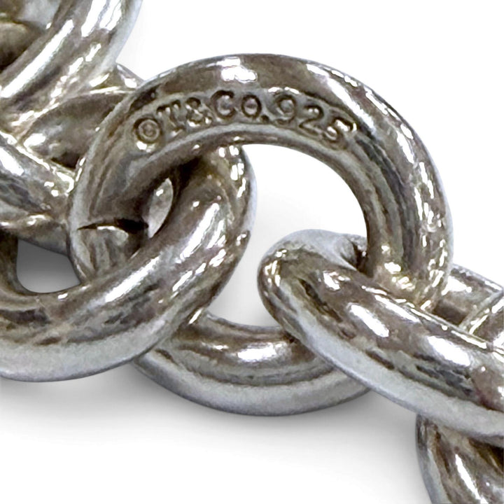 Great TIFFANY&Co. Necklace Round Link Circle Donut Chain Choker Silver 925 mens