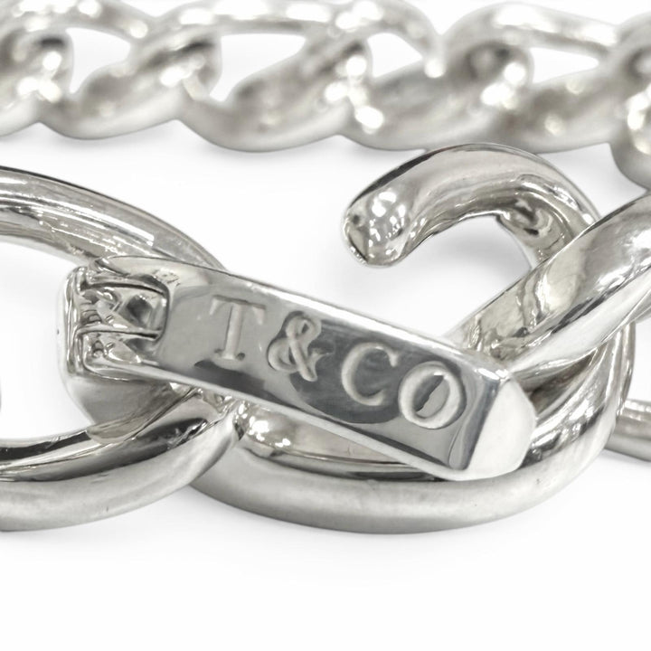 Excellent TIFFANY&Co. bracelet Forge Medium Link Silver mens