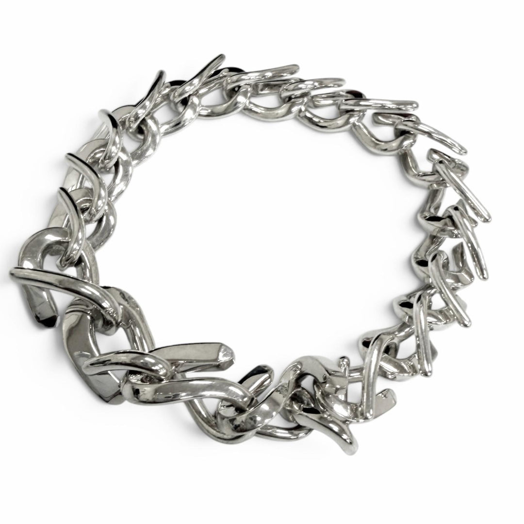 Excellent TIFFANY&Co. bracelet Forge Medium Link Silver mens