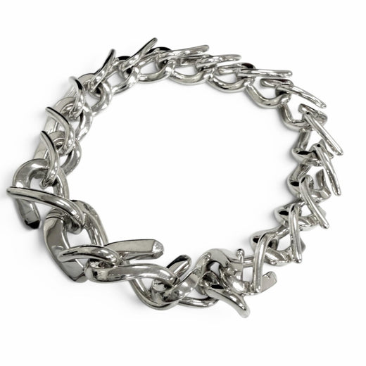 Excellent TIFFANY&Co. bracelet Forge Medium Link Silver mens