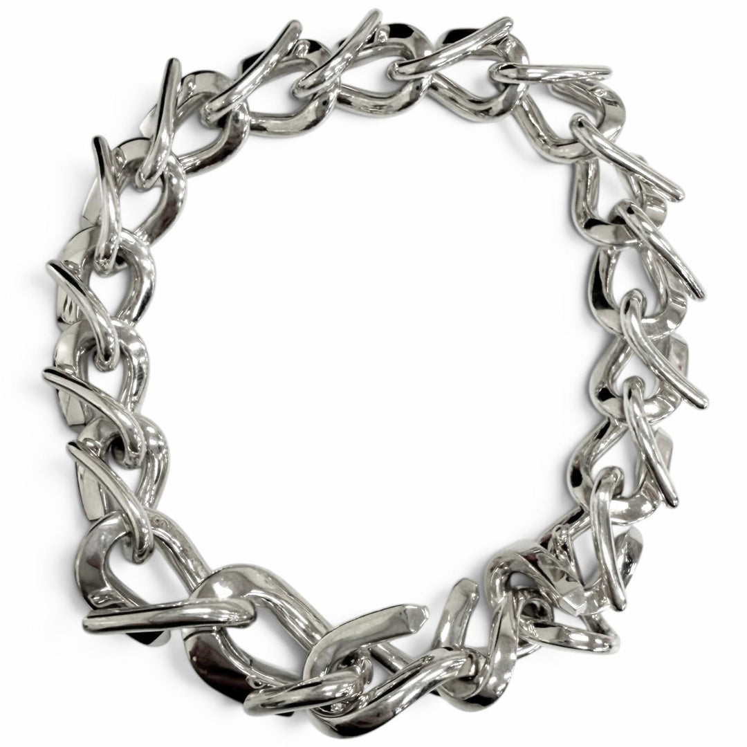 Excellent TIFFANY&Co. bracelet Forge Medium Link Silver mens