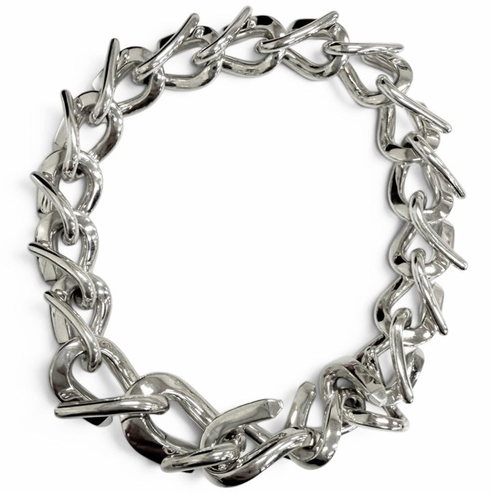 Excellent TIFFANY&Co. bracelet Forge Medium Link Silver mens