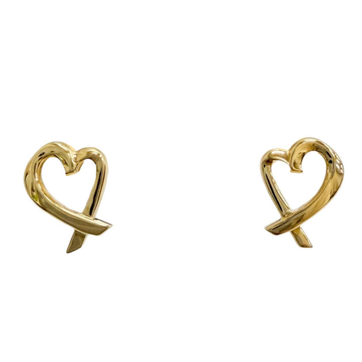 Excellent TIFFANY&Co. Pierce Rubbing Heart Pierce 750(YG) K18 Yellow Gold Women