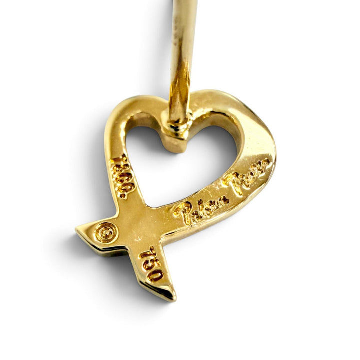 Excellent TIFFANY&Co. Pierce Rubbing Heart Pierce 750(YG) K18 Yellow Gold Women