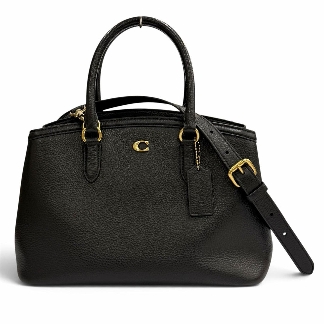 Excellent COACH Tote Bag Legacy Carryall 2-Way Leather Bag with Charm CU024