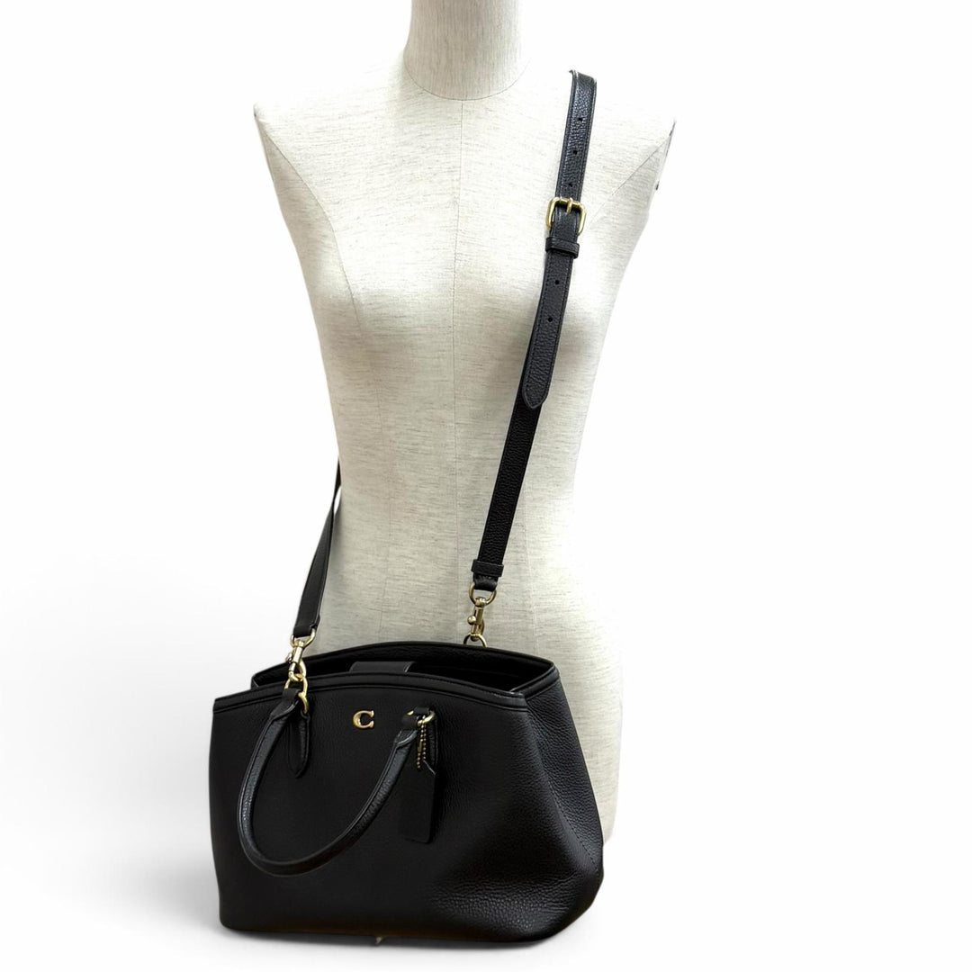 Excellent COACH Tote Bag Legacy Carryall 2-Way Leather Bag with Charm CU024