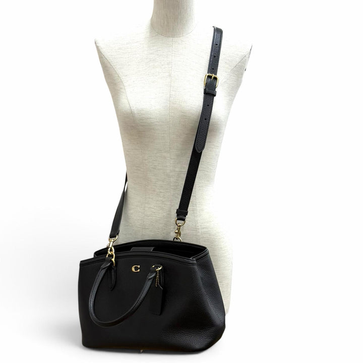 Excellent COACH Tote Bag Legacy Carryall 2-Way Leather Bag with Charm CU024