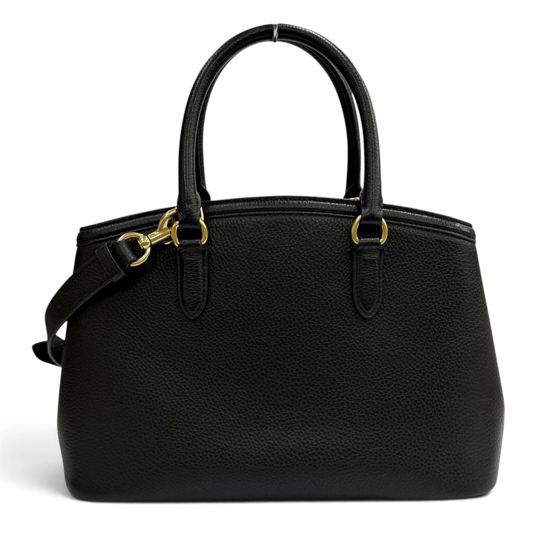 Excellent COACH Tote Bag Legacy Carryall 2-Way Leather Bag with Charm CU024