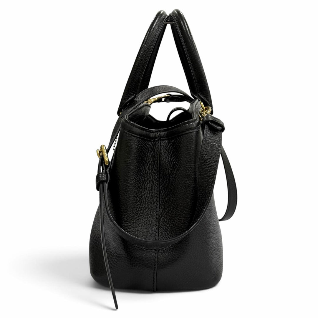 Excellent COACH Tote Bag Legacy Carryall 2-Way Leather Bag with Charm CU024