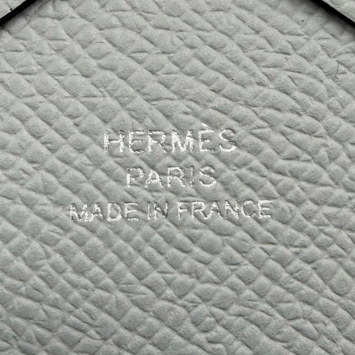 Pristine HERMES Bifold Wallet Calvi duo Serie Metal Epsom Leather Women