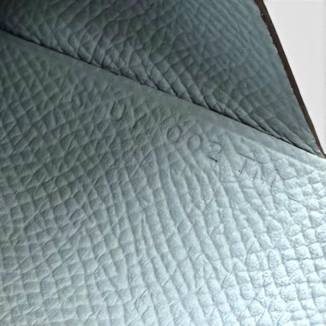Pristine HERMES Bifold Wallet Calvi duo Serie Metal Epsom Leather Women