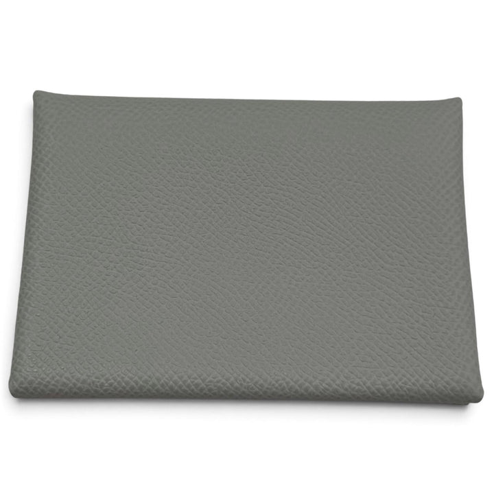 Pristine HERMES Bifold Wallet Calvi duo Serie Metal Epsom Leather Women