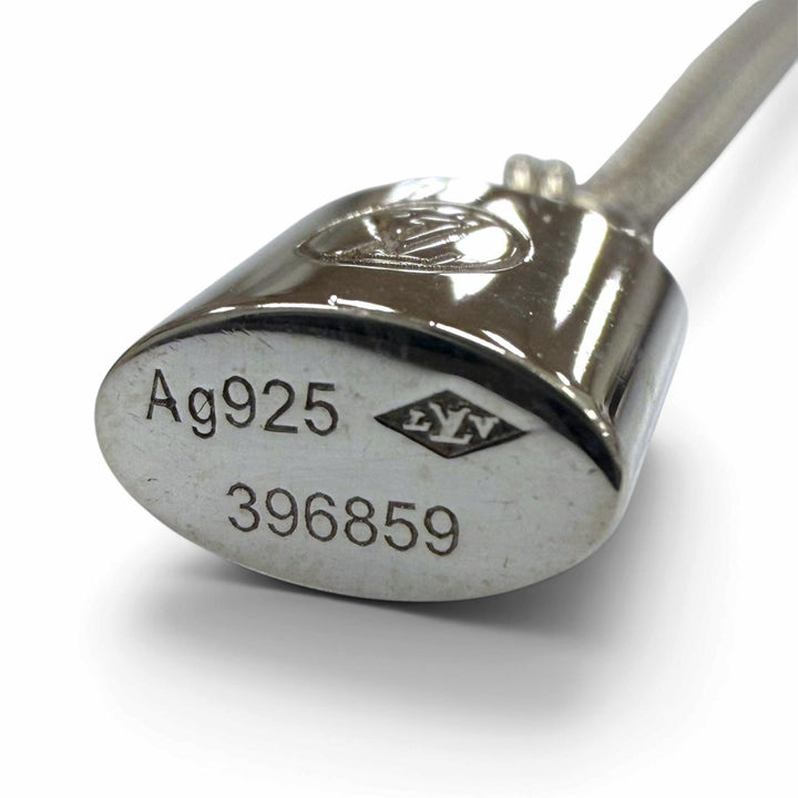 Great LOUIS VUITTON Necklace Silver Pendant Lockit Silver AG925 mens Q93559