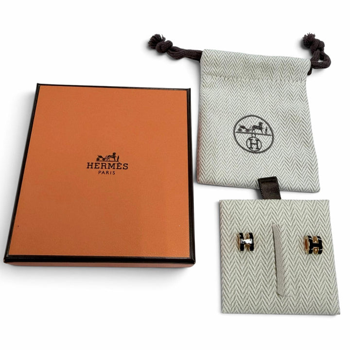 Excellent HERMES Pierce Pop H Pop Ash Mini Pierce black Women