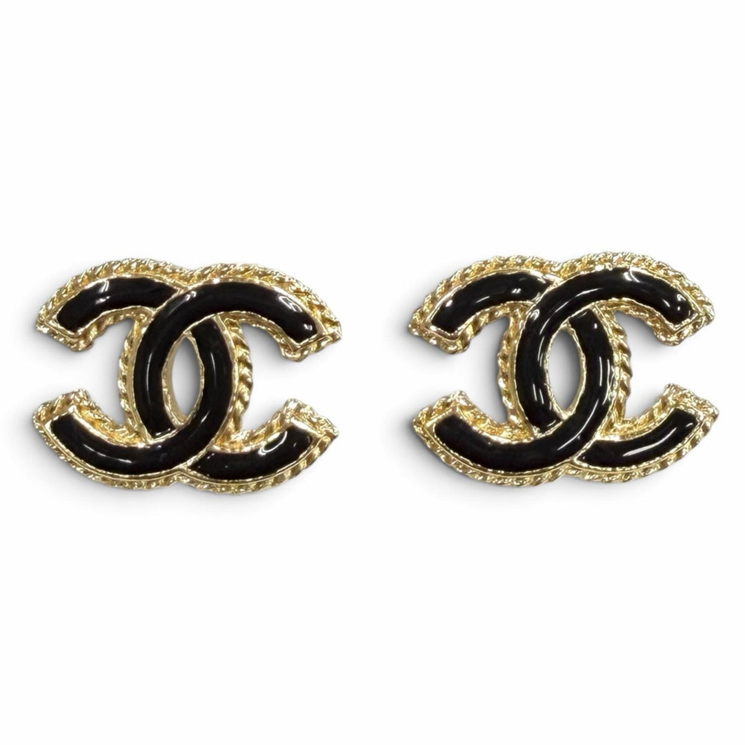 Excellent CHANEL Pierce COCO Mark Metal Accessories gold Women F24P