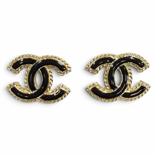 Excellent CHANEL Pierce COCO Mark Metal Accessories gold Women F24P
