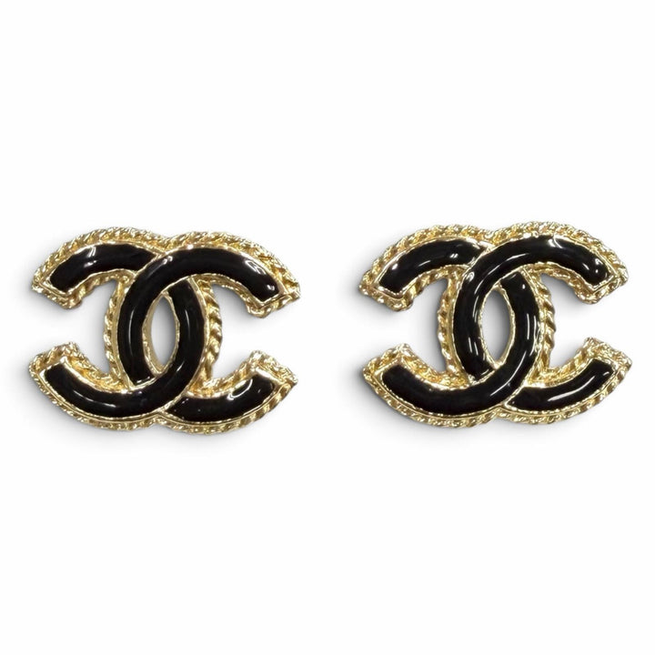 Excellent CHANEL Pierce COCO Mark Metal Accessories gold Women F24P