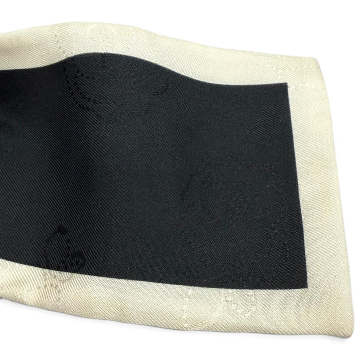 Great CHANEL Shush Logo-emblazoned camellia ribbon black silk Women AA7530