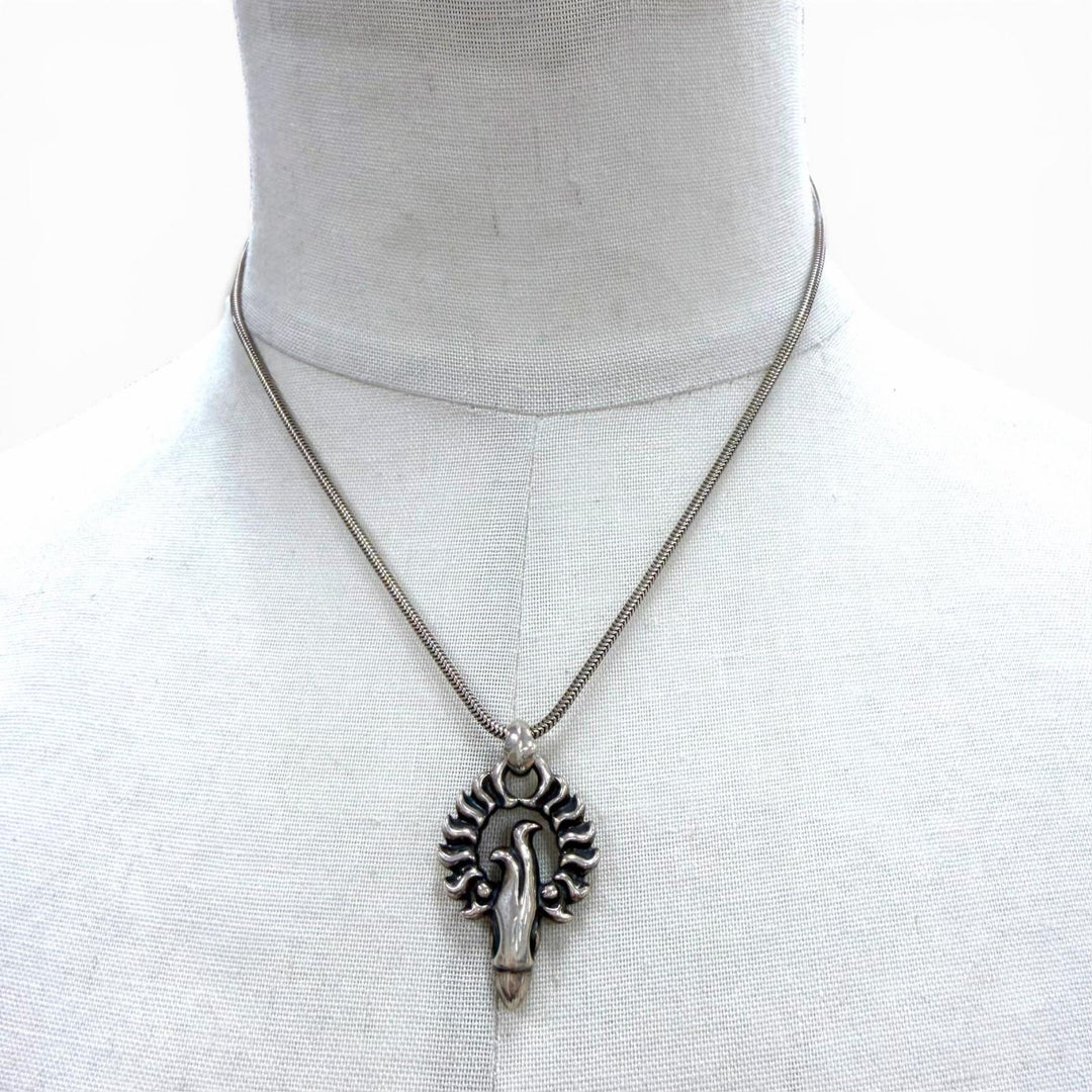Great LONE ONES Necklace Thunderbird Pendant Snake Chain Silver 925 mens S