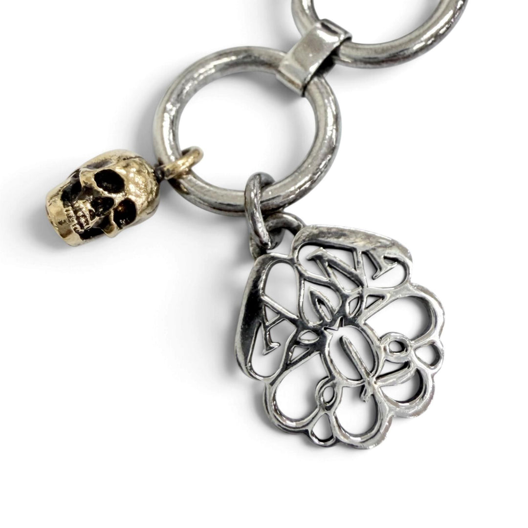 Great Alexander McQueen Necklace Short Chain Necklace With skull Silver mens