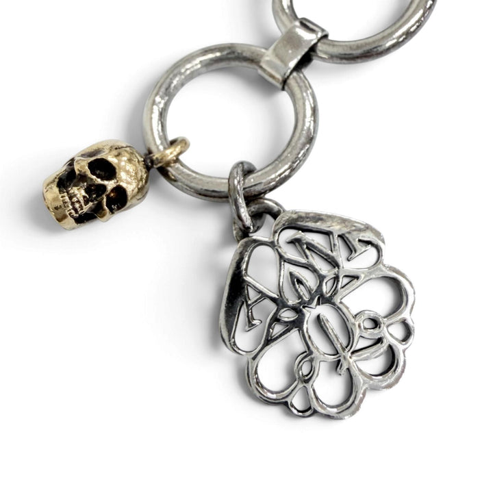Great Alexander McQueen Necklace Short Chain Necklace With skull Silver mens