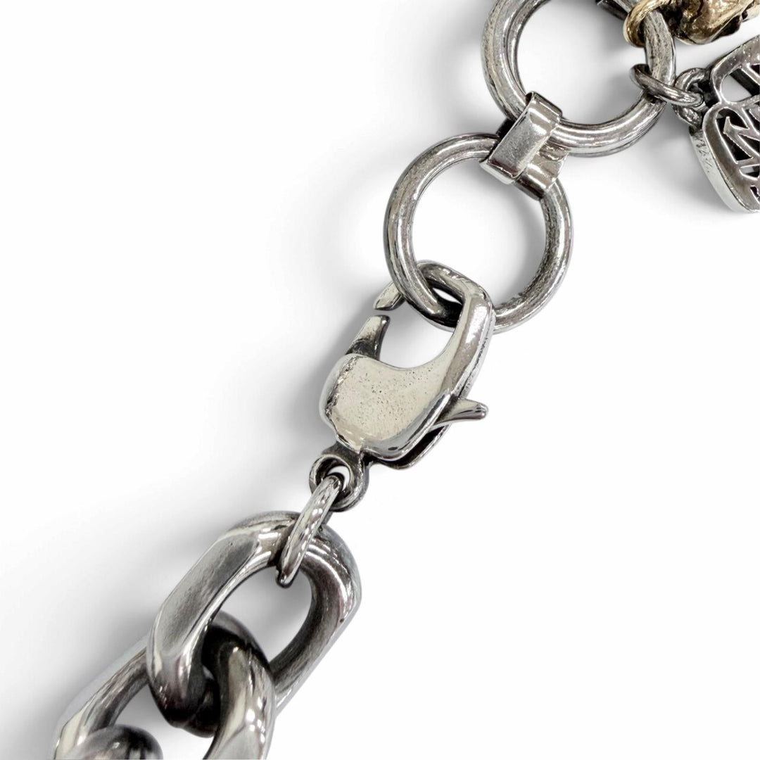 Great Alexander McQueen Necklace Short Chain Necklace With skull Silver mens
