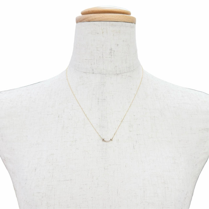Excellent TIFFANY&Co. T Smile Mini Necklace 750(PG) Pink gold AU750 Women