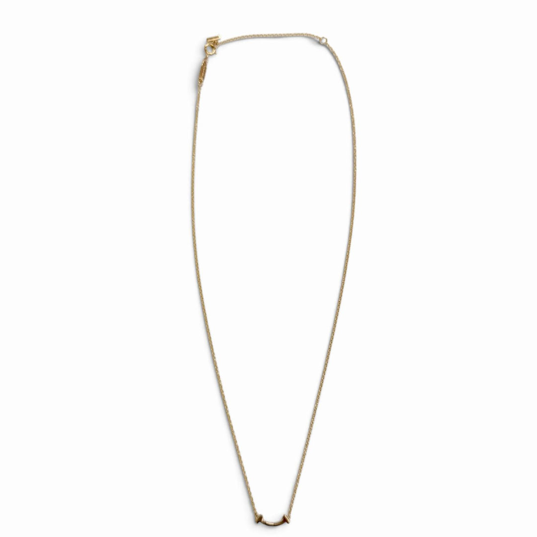 Excellent TIFFANY&Co. T Smile Mini Necklace 750(PG) Pink gold AU750 Women
