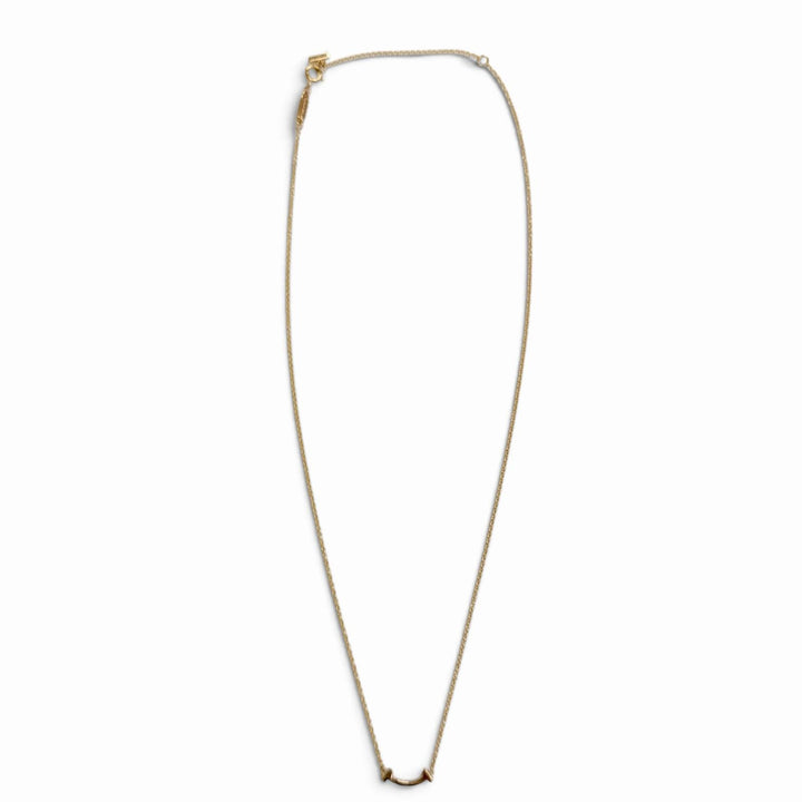 Excellent TIFFANY&Co. T Smile Mini Necklace 750(PG) Pink gold AU750 Women
