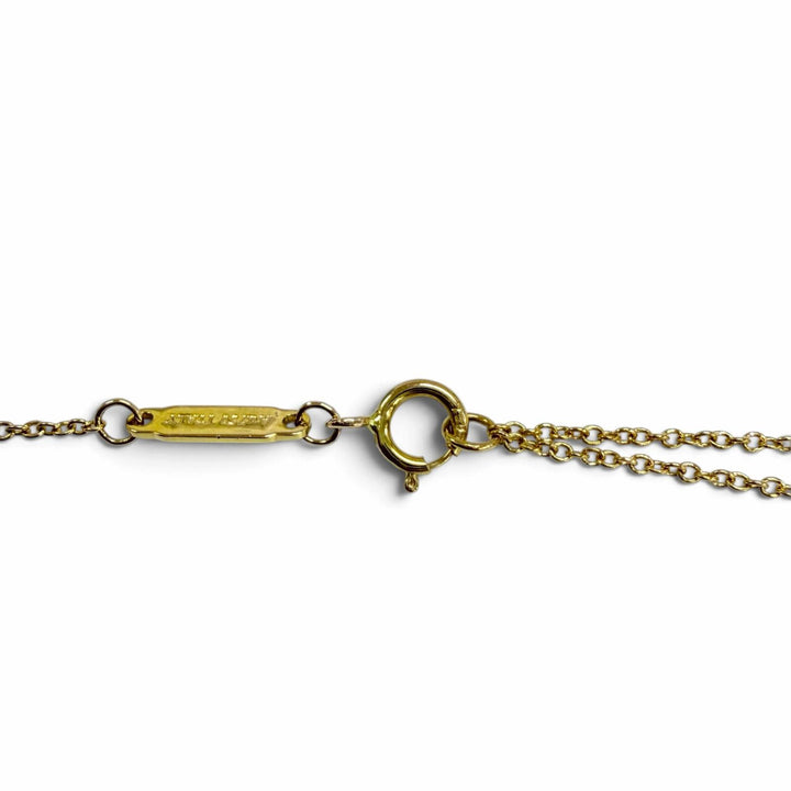 Excellent TIFFANY&Co. Necklace Smile Mini Diamond Pendant Yellow Gold AU750