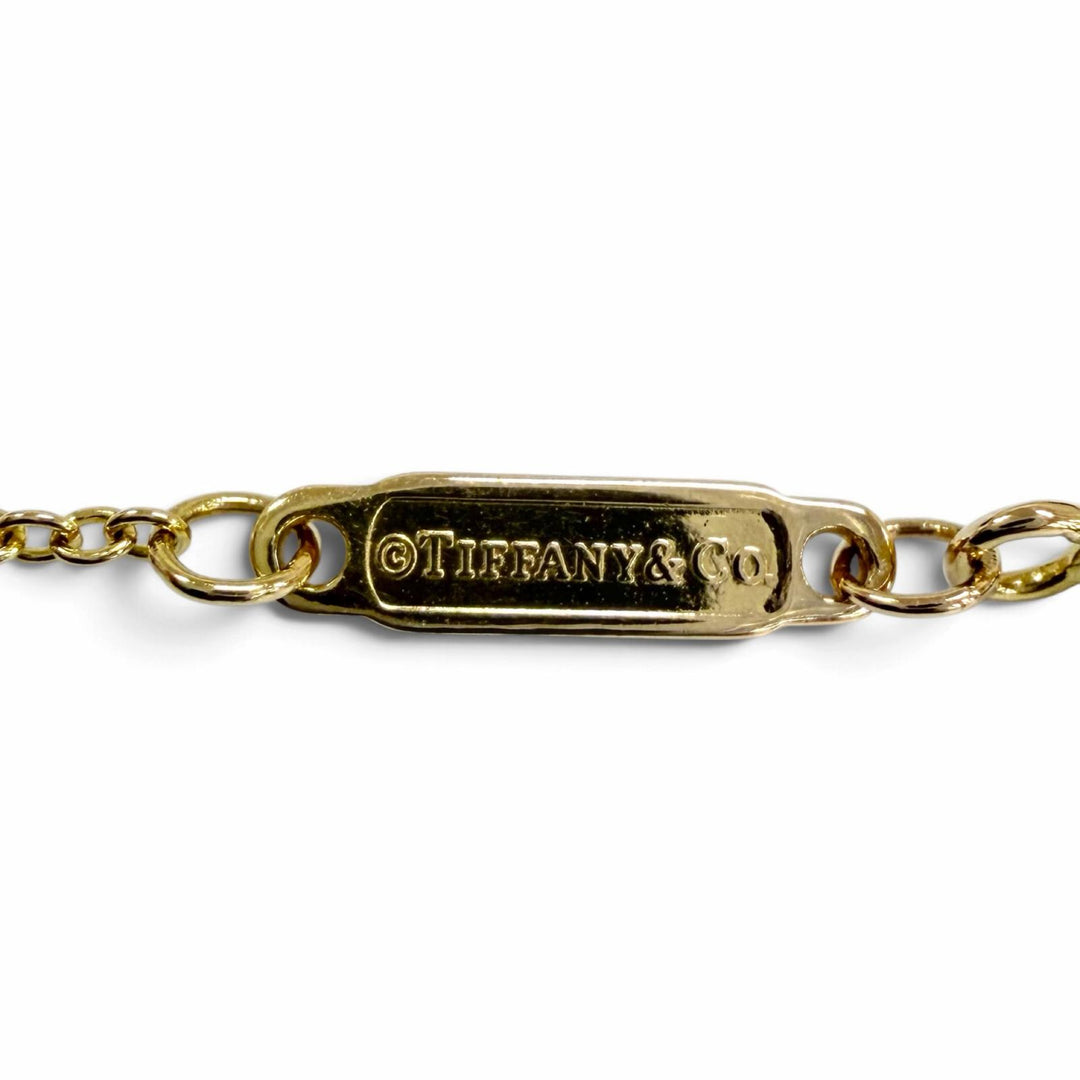 Excellent TIFFANY&Co. Necklace Smile Mini Diamond Pendant Yellow Gold AU750