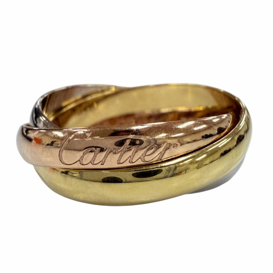 Excellent Cartier ring Trinity ring SM Three color gold Yellow Gold AU750 48