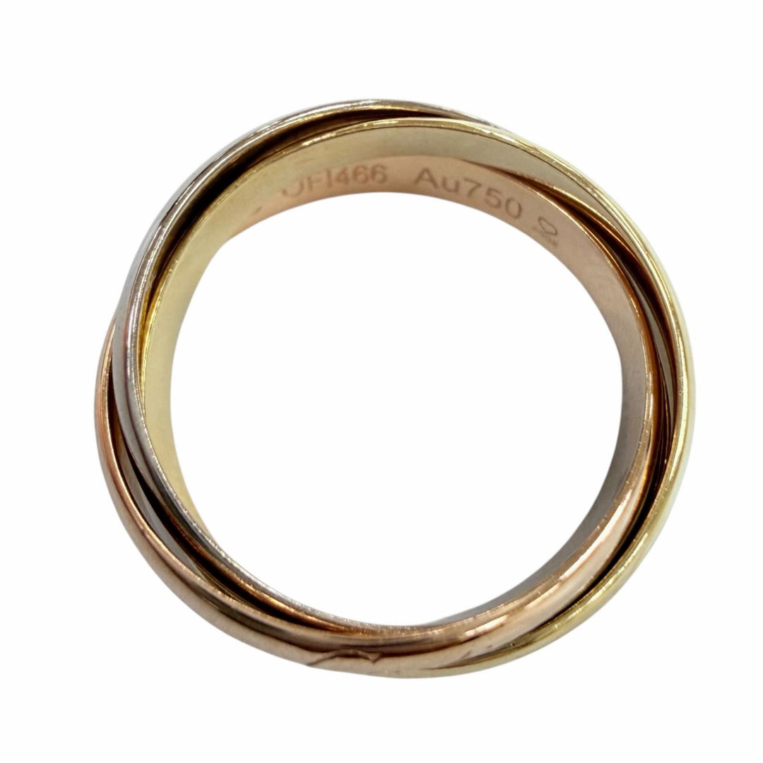 Excellent Cartier ring Trinity ring SM Three color gold Yellow Gold AU750 48