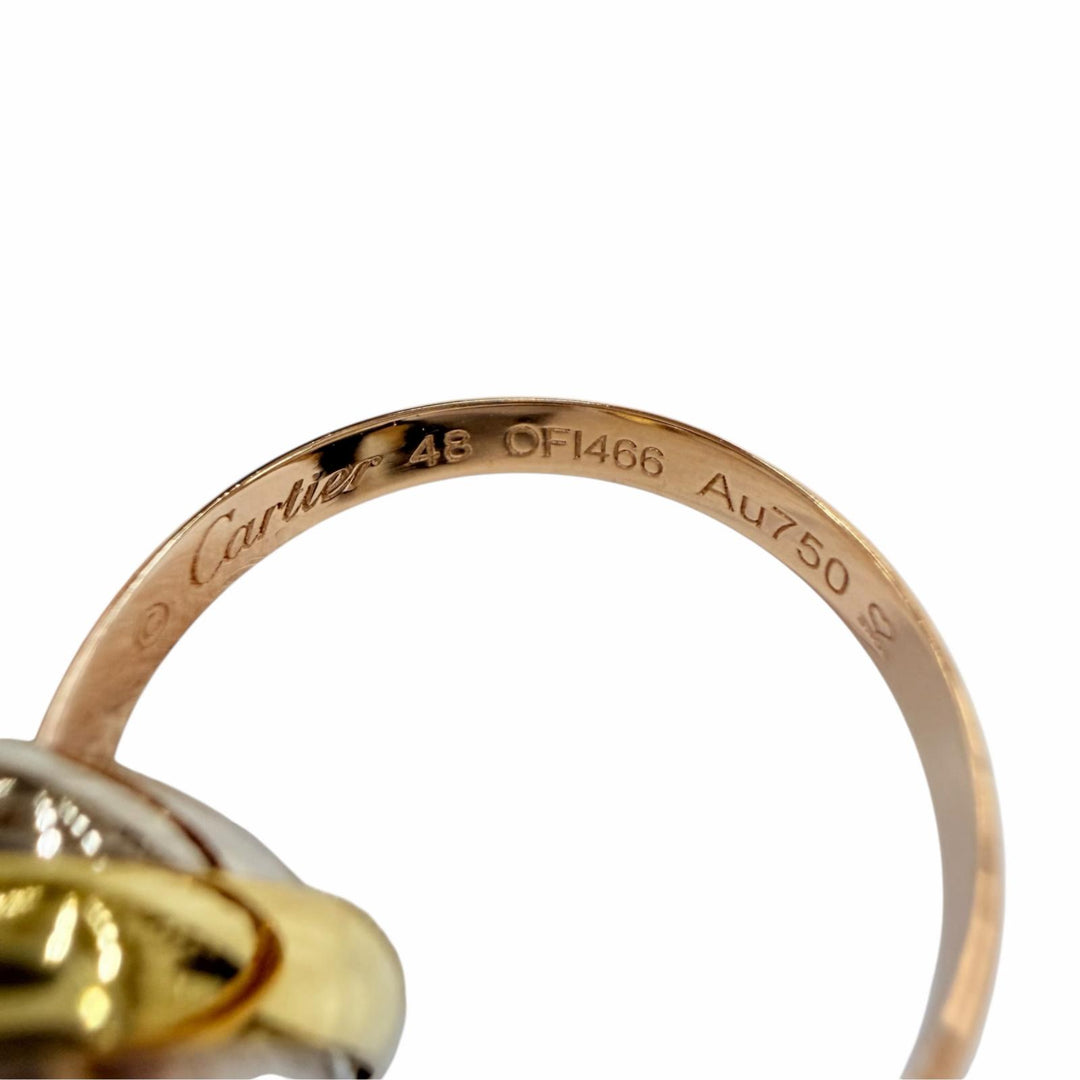 Excellent Cartier ring Trinity ring SM Three color gold Yellow Gold AU750 48