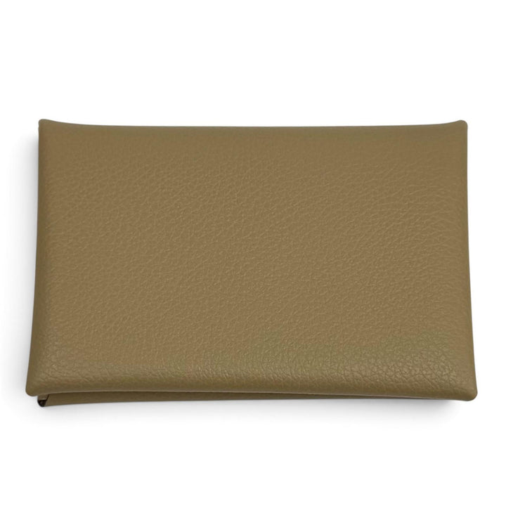 Pristine HERMES Card Case Calvi name card holder Evercolor Leather Women