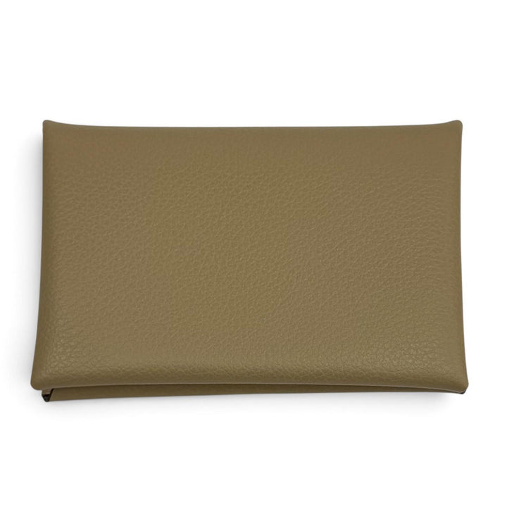 Pristine HERMES Card Case Calvi name card holder Evercolor Leather Women