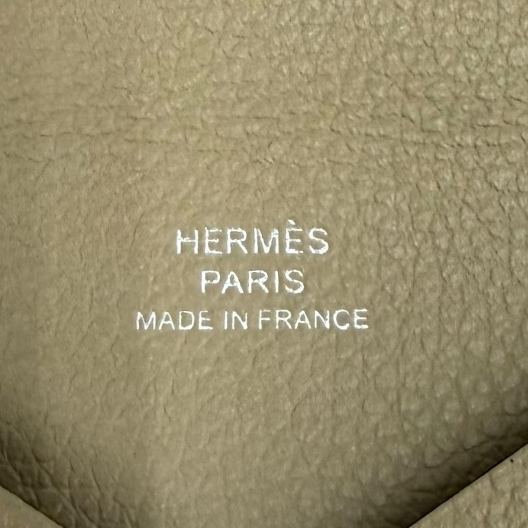 Pristine HERMES Card Case Calvi name card holder Evercolor Leather Women