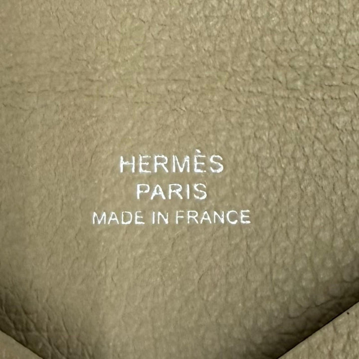 Pristine HERMES Card Case Calvi name card holder Evercolor Leather Women